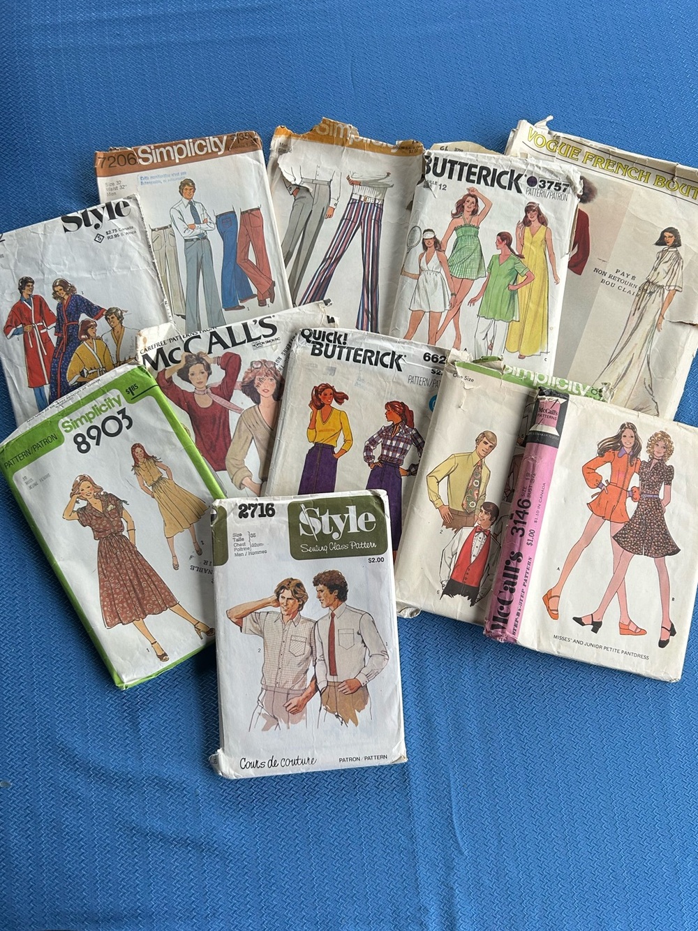 Assorted Vintage Sewing Patterns - Mixed Brands - For junk journaling